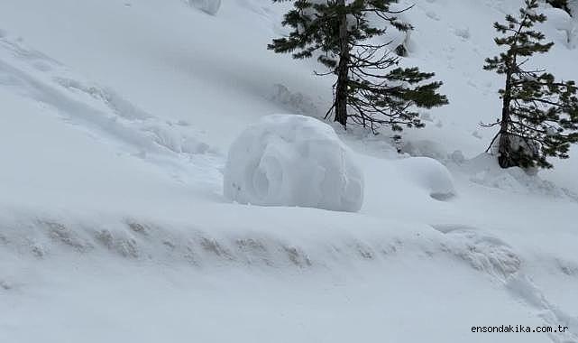Doğada ender oluşan kar ruloları Ilgaz Dağı’nda görüntülendi Doğada ender oluşan kar ruloları Ilgaz Dağı’nda görüntülendi