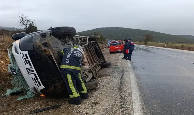 Denizli’de diyaliz hastalarını taşıyan minibüsün devrildiği kazada 9 kişi yaralandı