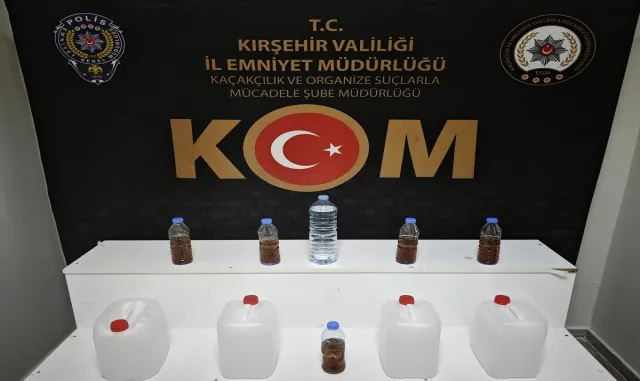 Kırşehir’de sahte içki ve etil alkol ele geçirildi